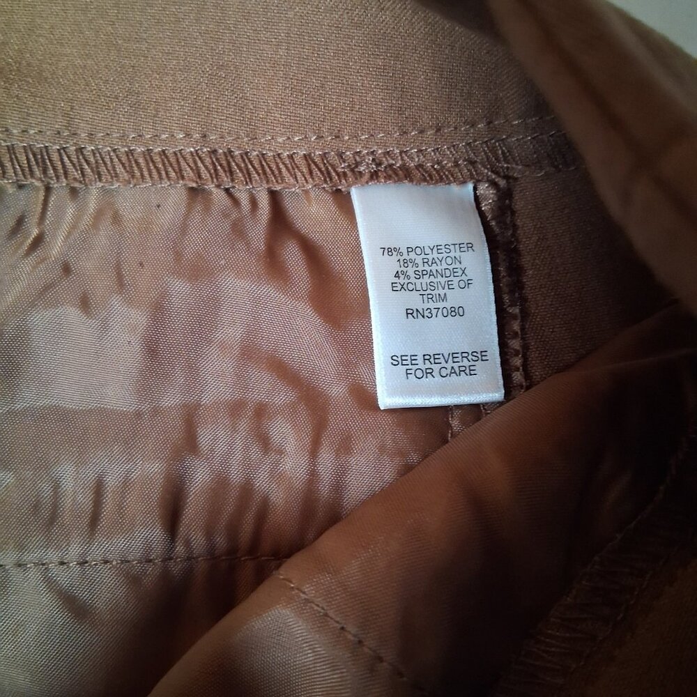 Cato Dress Pants Women Size 12 Brown Wide Leg Button Stretch Classic NEW - Picture 6 of 14